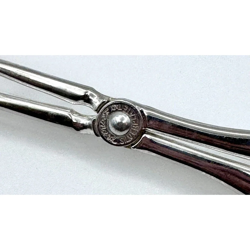 Vintage Leonard Silver Plated Cake Tongs Made in Italy Confection  Silverware